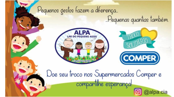 Doação troco solidário ALPA Lar do Pequno Assis